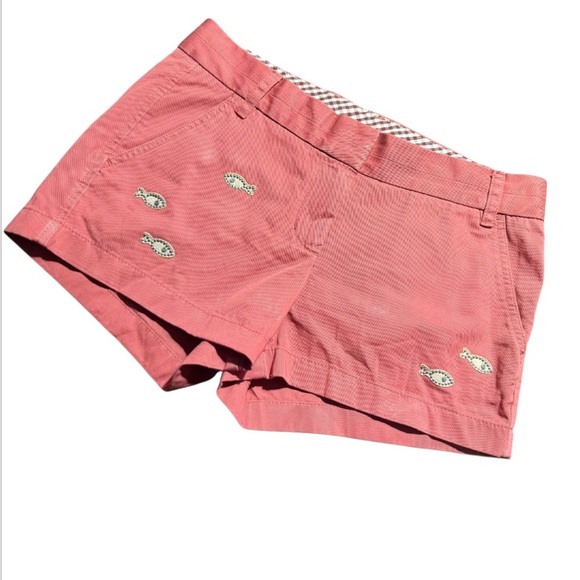 J. Crew Women's Salmon Embroidered Shorts - Picture 2 of 4